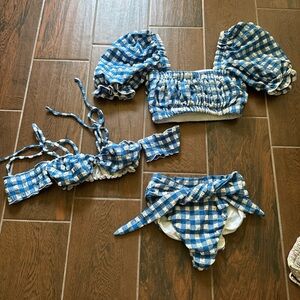SOLD - Montce Bikini Blue Gingham Set